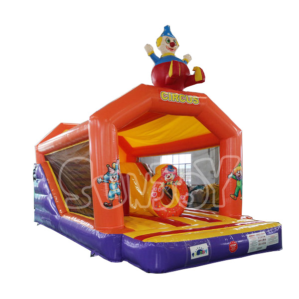 SJ-CO16009 Inflatable Circus Clown Moon Bounce Slide Combo