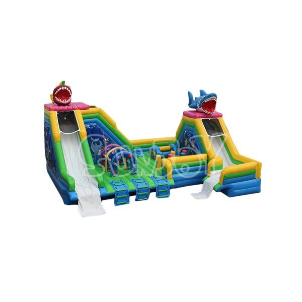 Double Fish Water Slide For Pool
