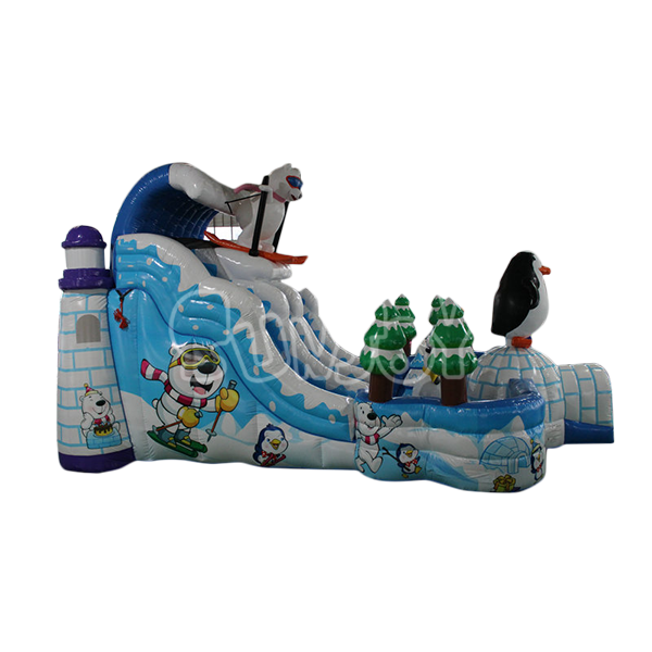 20FT White Bear Skiing Inflatable Slide For Kids SJ-SL16075