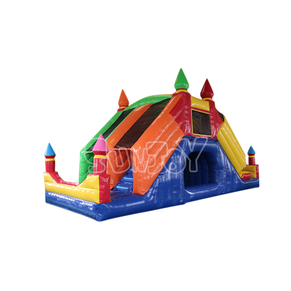 Double Tunnel Slide Bounce House