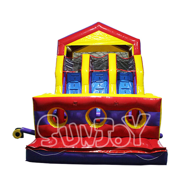 SJ-SL16041 21' Inflatable Obstacle Slide With Bouncer