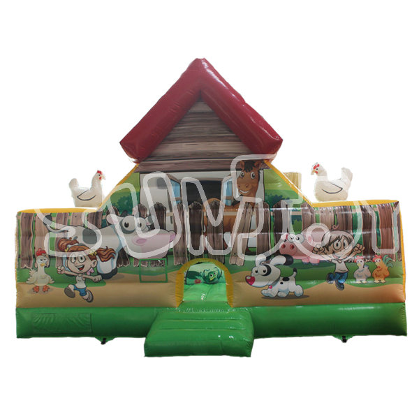 SJ-AP17001 Little Farm Inflatable Amusement Park For Kids