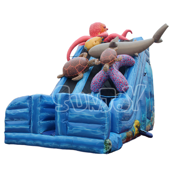 20' Ocean Quest Inflatable Dry Slide Double Lane SJ-SL17003