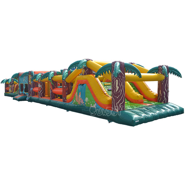 SJ-OB14009 Tropical Jungle Obstacle Course With Bounce House