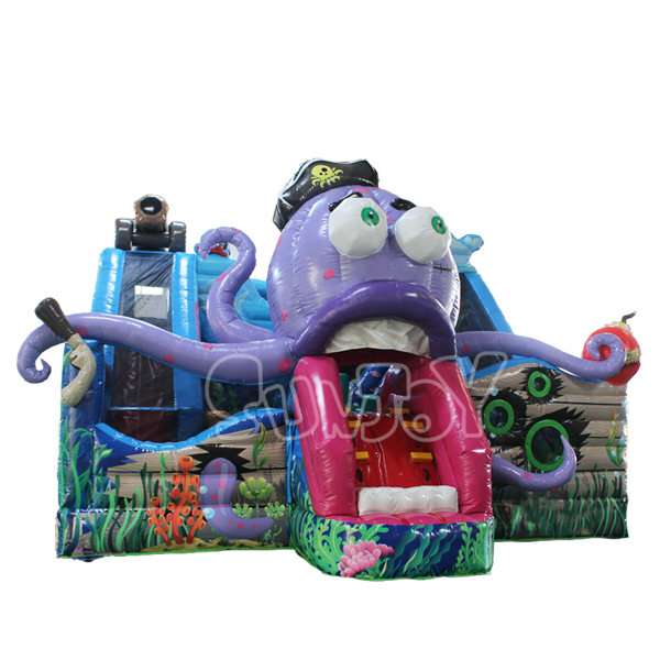 Cartoon Octopus Pirate Inflatable Amusement Park For Kids SJ-AP17008