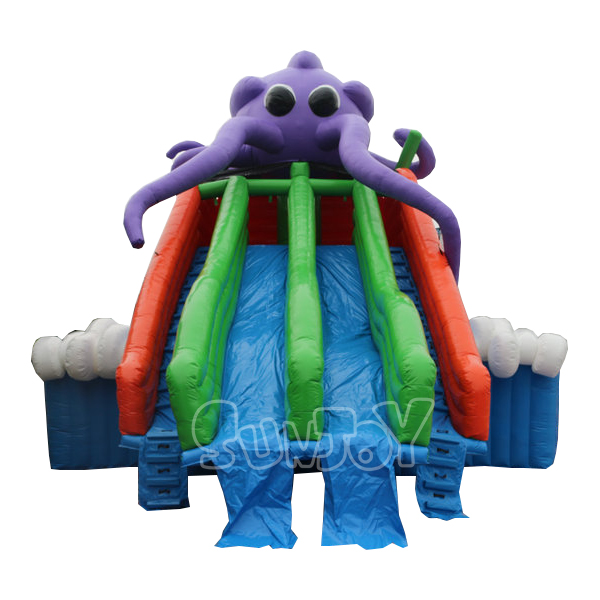 6M Tall Giant Purple Octopus Inflatable Water Slide Double Lanes SJ-WSL16033