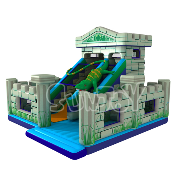 Lizard Castle Bouncy Slide Combo Inflatable Park SJ0005