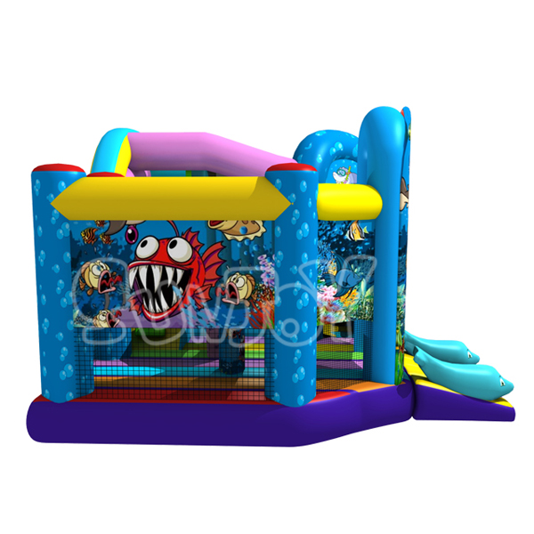 Ocean Bounce House With Slide Combo