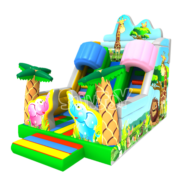 Jungle Theme Slide Inflatable Amusement Park SJ0883