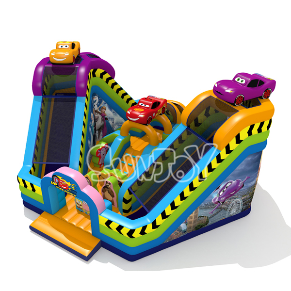 Cars Cartoon Theme Inflatable Slides Amusement Park SJ-NAP012