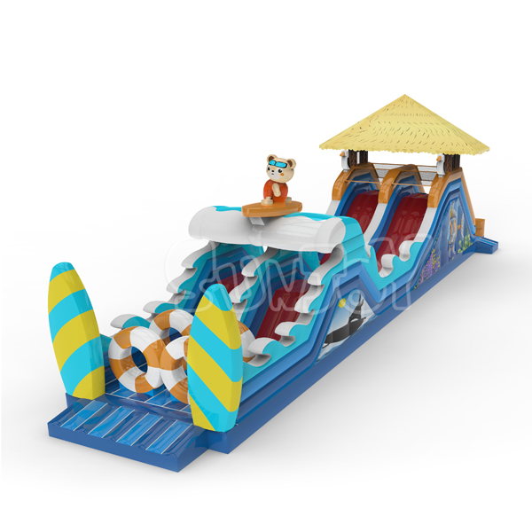 20M Summer Surfing Theme Inflatable Obstacle Course SJ-NOB901