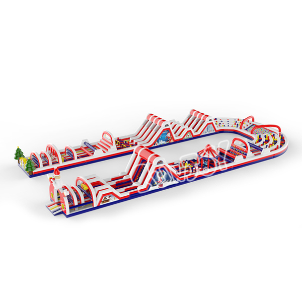 U-shaped Christmas Themed Inflatable Obstacle Course SJ-OB001