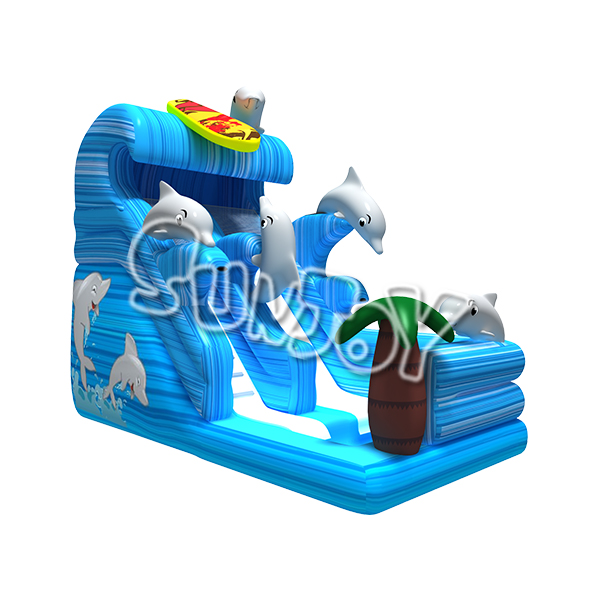 Dolphins Inflatable Dry Slide