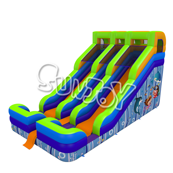20' Diving Themed Inflatable Water and Dry Slide SJ-NSL17005