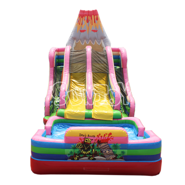 26FT Inflatable Volcano Dry Slide With Landing Pool SJ-SL18003