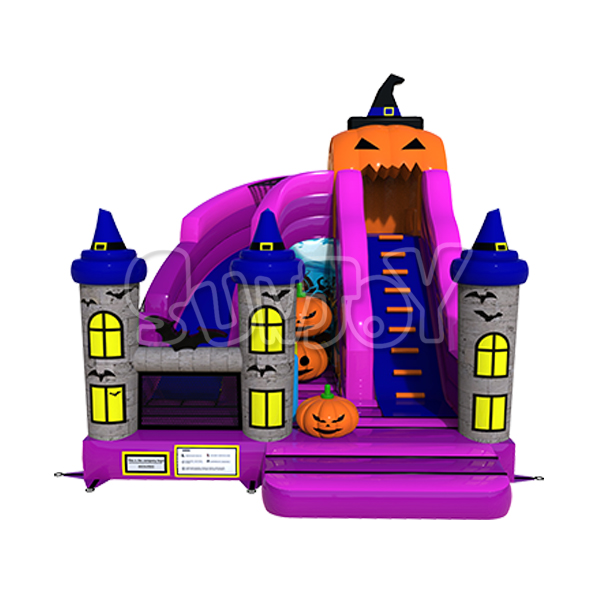 Curved Pumpkin Inflatable Slide