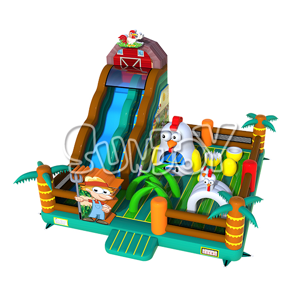 Large Chicken Farm Inflatable Amusement Park New Design SJ-NAP181203