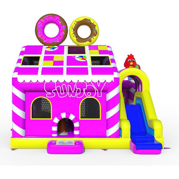 Doughnut Inflatable Bounce House With Slide Combo New Design SJ-NCO1201