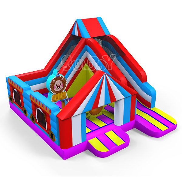 Circus Theme Jump House Slide Bouncer Combo New Design SJ-NCO904