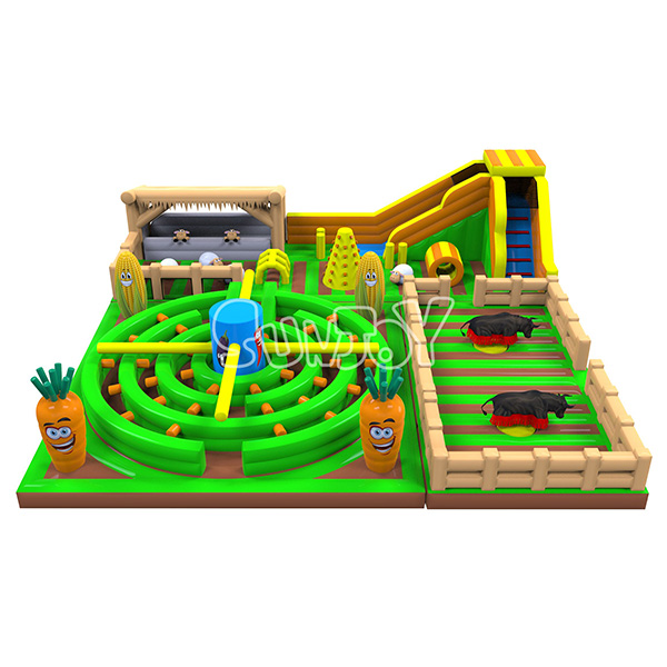 Large Farm Inflatable Amusement Park With Mechanical Games SJ-NAP18828