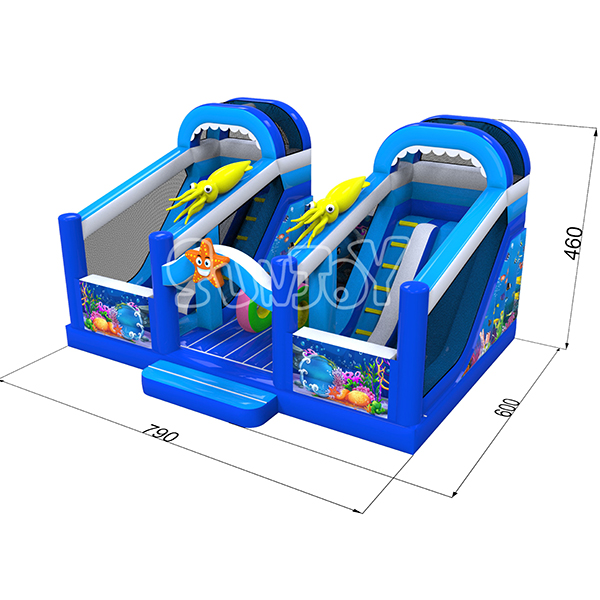 Ocean Theme Double Slides Inflatable Combo New Design SJ-NCO18840