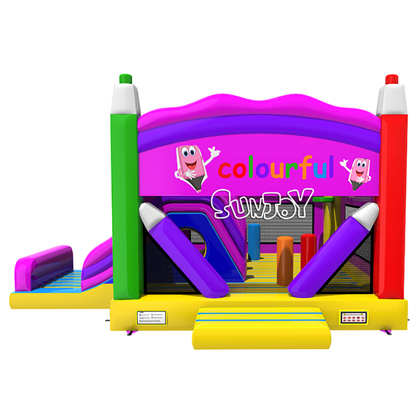 Crayon Style Inflatable Jump House Slide Combo New Design SJ-NCO181208