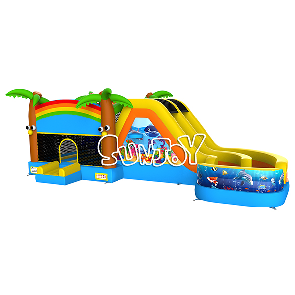 Underwater Curve Water Slide Bounce House Combo New Design SJ-NCO181212