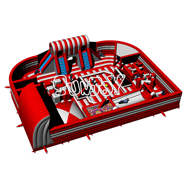 Red Inflatable Sports Playground With Various Games New Design SJ-NAP181204