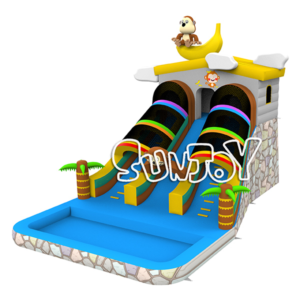 Monkey Water Slide With Splash Pool