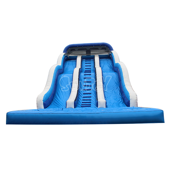 Giant Undulating Inflatable Water Slide Double Lane With Pool SJ-WSL17009