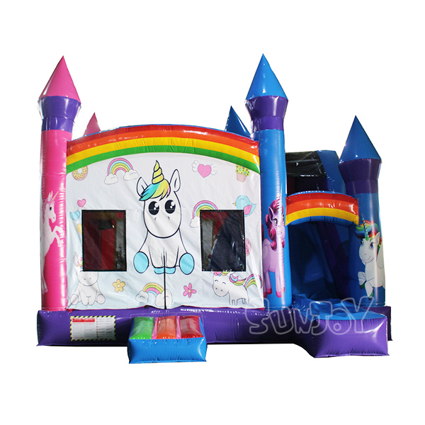 Inflatable Unicorn Bouncy Castle With Slide Combo For Sale SJ-CO18029