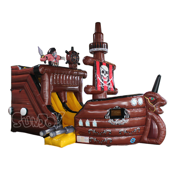 Commercial Pirate Ship Inflatable Dry Slide For Kids SJ-SL18013