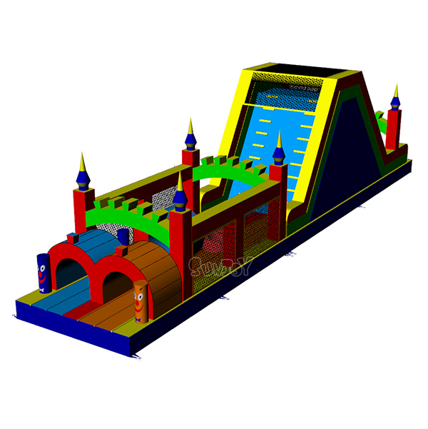 17M Long Clown Castle Inflatable Obstacle Course New Design SJ-NOB19001