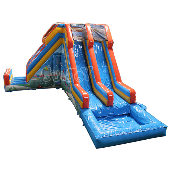 Right Angle Water Slide With Pool