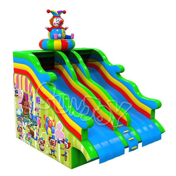 Double Lane Inflatable Clown Water Slide For Above-Ground Pool SJ-NWSL19005