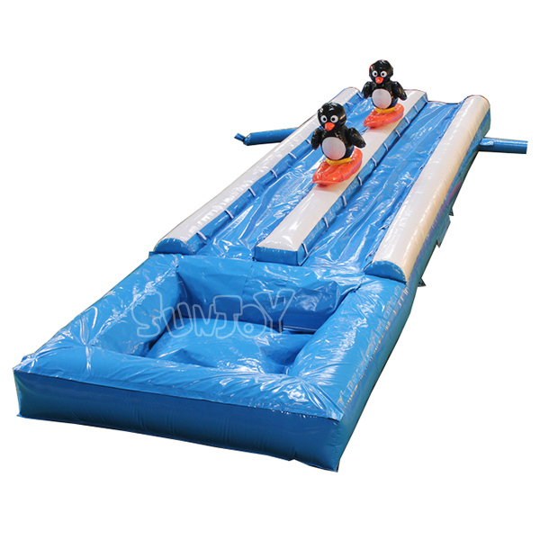 Double Lane Inflatable Penguin Slip N Slide With Pool SJ-NS19001