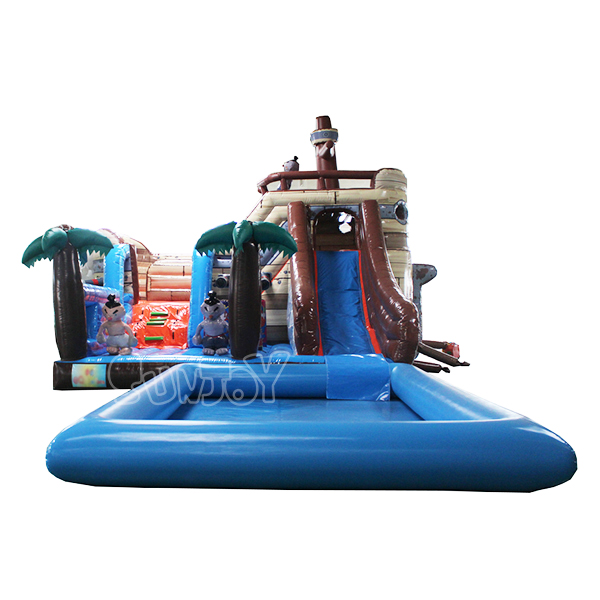 Pirate Ship Inflatable Playground With Pool Water Park SJ-WP18001