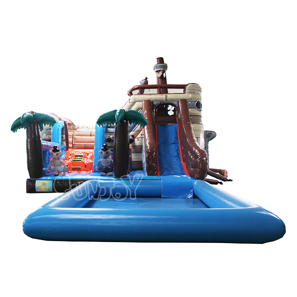 Steam Community :: Screenshot :: Example of slide ride and inflatable ship  in a pool area.