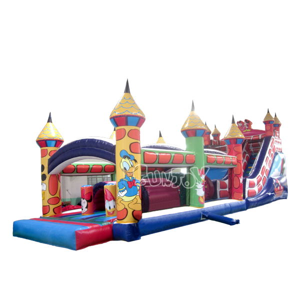 Disney Castle Style Inflatable Obstacle Course For Kids SJ-OB17020