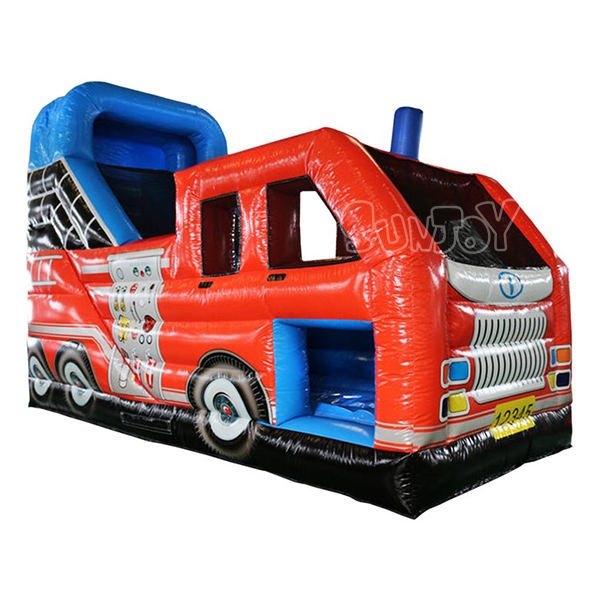 16FT Enclosed Fire Truck Inflatable Slide Single Lane SJ-SL16060