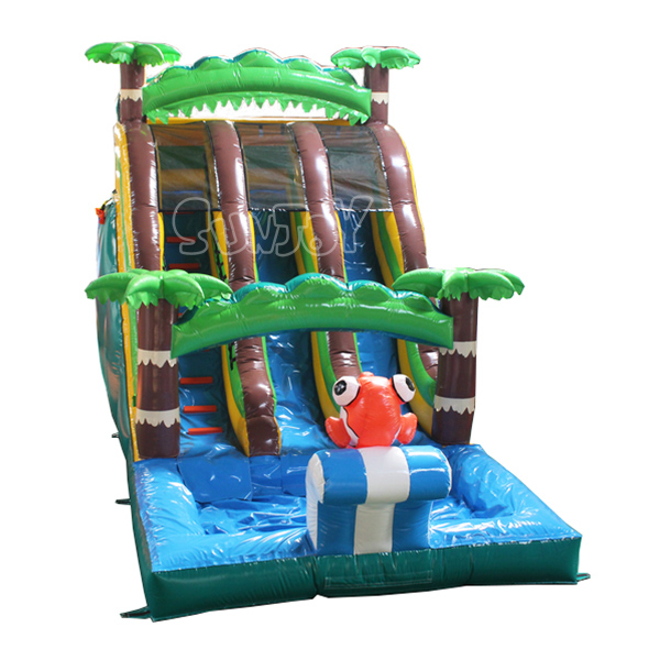 21FT Palm Tree Inflatable Water Slide With Pool Water Park SJ-WSL19005