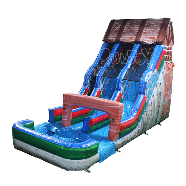 Rock House Inflatable Water Slide With Splash Pool For Sale SJ-WSL19006