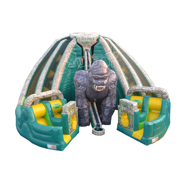 Forbidden Temple Inflatable Slide With Giant Gorilla Cartoon SJ-SL15109