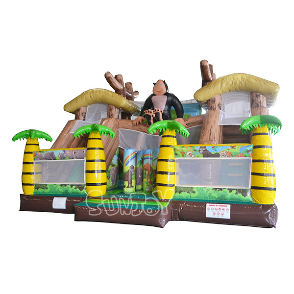 Monkey Theme Inflatable Amusement Park Bounce Playground SJ-AP14005