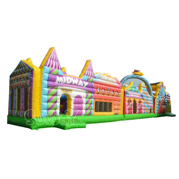 Giant Inflatable Carnival Obstacle Course Colorful For Kids SJ-OB14017