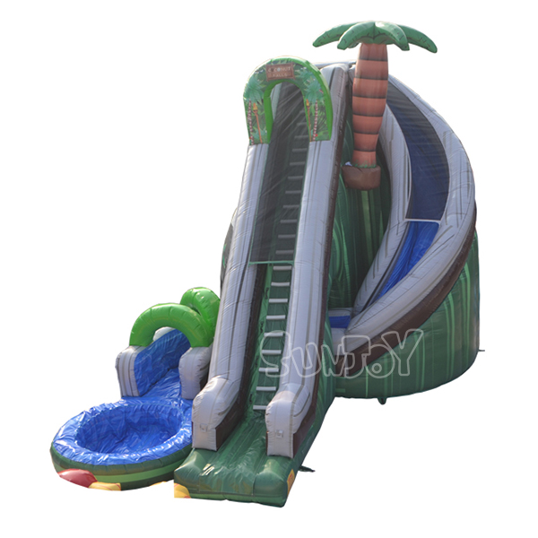 Coconut Falls Inflatable Water Slide Curve Tunnel Splash Fun SJ-WSL14011