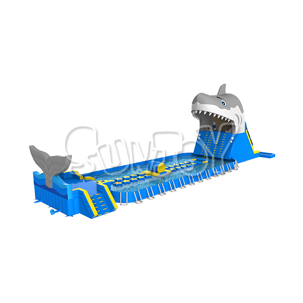 Inflatable Shark Slide With Frame Pool Movable Water Park New Design SJ-NWSL19104