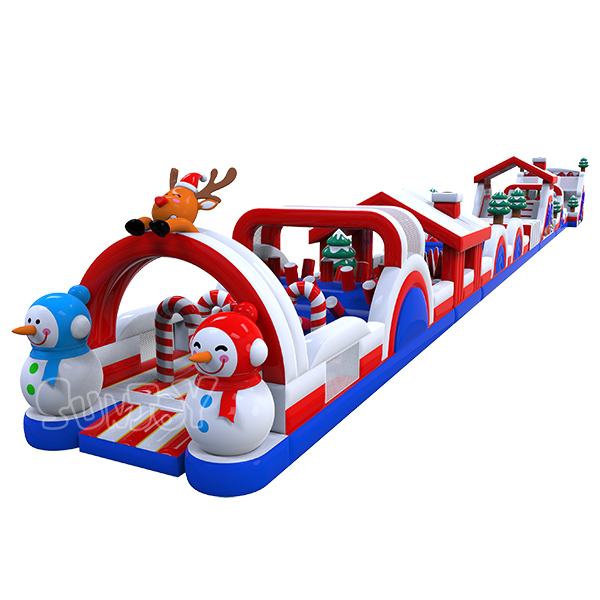 188FT Christmas Inflatable Obstacle Course for Xmas Events SJ-NOB19028