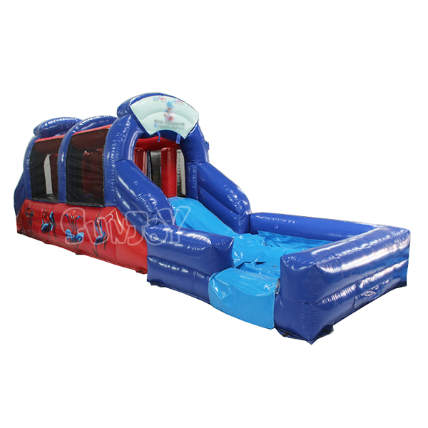 9FT Small Inflatable Water Slide with Pillar Obstacle for Kids SJ-WSL19016
