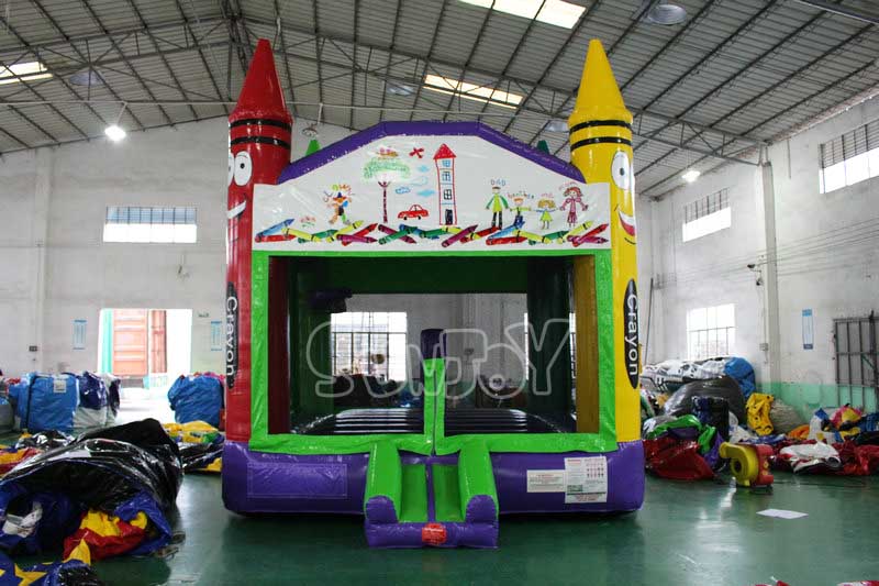 crayon bouncer castle full view